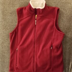 Van Heusen Red Sleeveless Top with High Collar